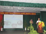 BSCKII Lê Minh Hoàng, Phó Giám đốc BVĐK tỉnh Hậu Giang phát biểu khai mạc Hội nghị
